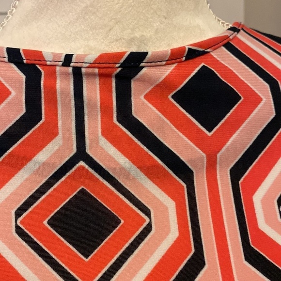 Michael Kors Dress Long Sheath Coral Black Petite Small - Picture 2 of 9